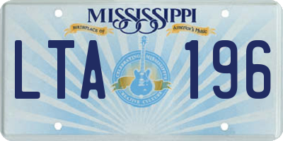 MS license plate LTA196