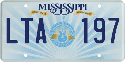 MS license plate LTA197