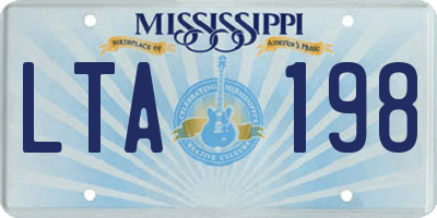 MS license plate LTA198