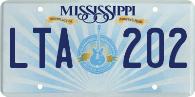 MS license plate LTA202