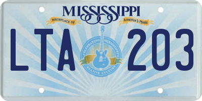 MS license plate LTA203