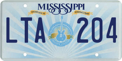 MS license plate LTA204