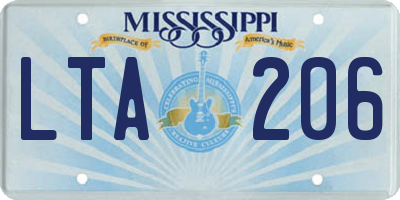 MS license plate LTA206