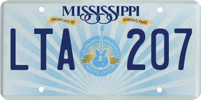 MS license plate LTA207