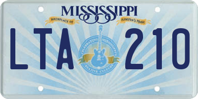 MS license plate LTA210
