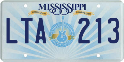 MS license plate LTA213