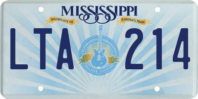 MS license plate LTA214