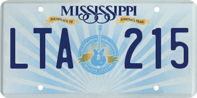 MS license plate LTA215