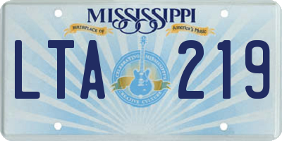 MS license plate LTA219