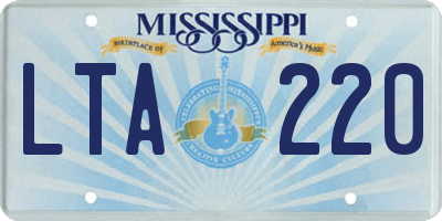 MS license plate LTA220