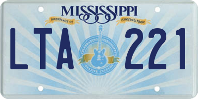 MS license plate LTA221