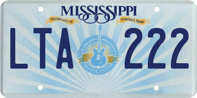 MS license plate LTA222