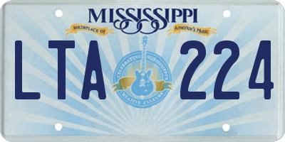 MS license plate LTA224