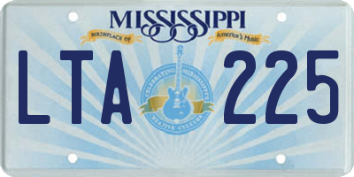 MS license plate LTA225