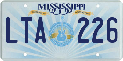 MS license plate LTA226
