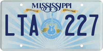 MS license plate LTA227