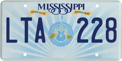 MS license plate LTA228