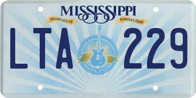 MS license plate LTA229