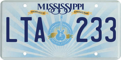 MS license plate LTA233