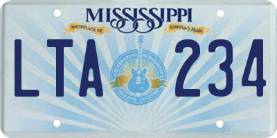 MS license plate LTA234