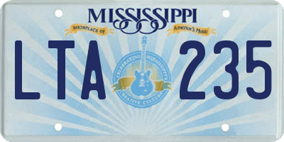 MS license plate LTA235