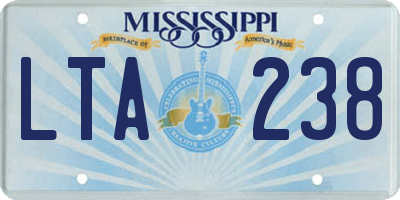 MS license plate LTA238