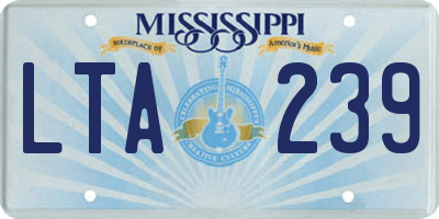 MS license plate LTA239