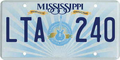 MS license plate LTA240