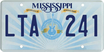 MS license plate LTA241
