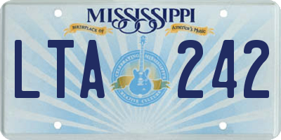 MS license plate LTA242
