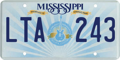 MS license plate LTA243
