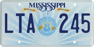 MS license plate LTA245