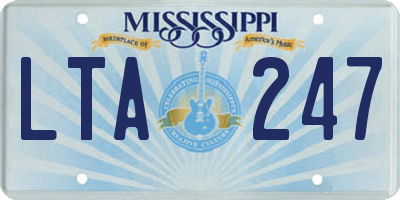 MS license plate LTA247