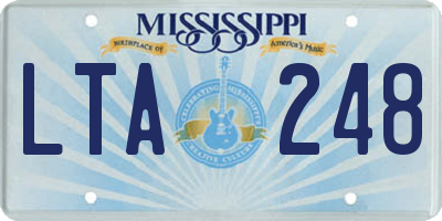 MS license plate LTA248