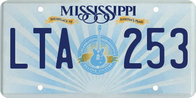 MS license plate LTA253