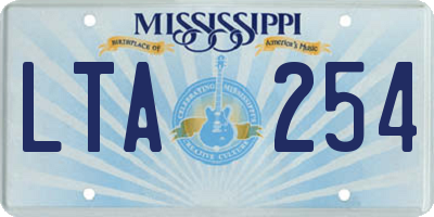 MS license plate LTA254