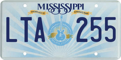 MS license plate LTA255