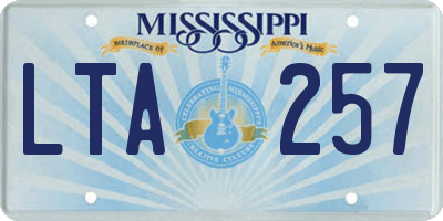 MS license plate LTA257