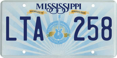 MS license plate LTA258