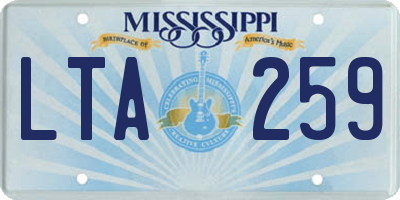 MS license plate LTA259