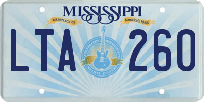 MS license plate LTA260