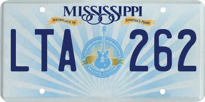 MS license plate LTA262