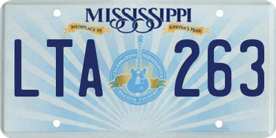 MS license plate LTA263