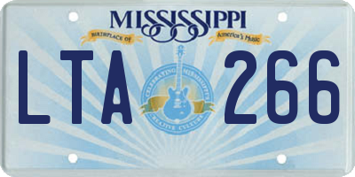 MS license plate LTA266