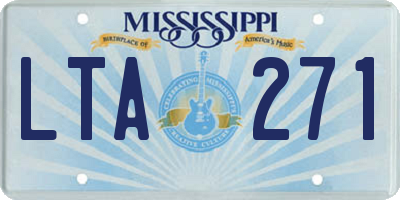 MS license plate LTA271