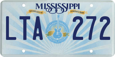 MS license plate LTA272