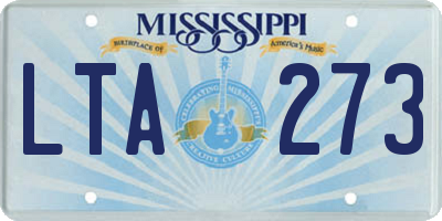 MS license plate LTA273