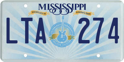 MS license plate LTA274