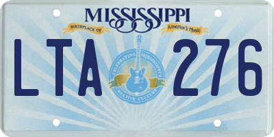 MS license plate LTA276