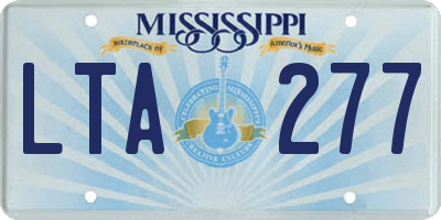 MS license plate LTA277